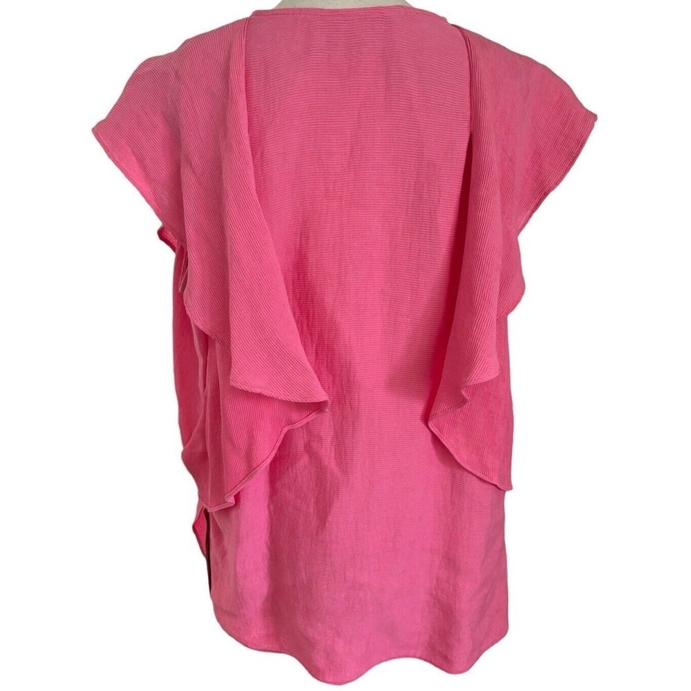 Rachel Roy Women's Ruffled Flutter Blouse Top Pink Size 1X Plus Size NWT - Picture 4 of 10